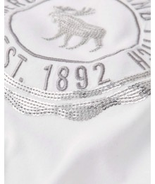 Abercrombie White Tie Front Sequin Logo Tee